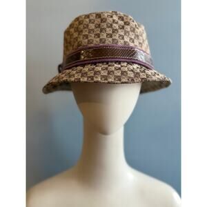 LIZ CLAIBORNE Brown Logo Bucket Hat sz OS